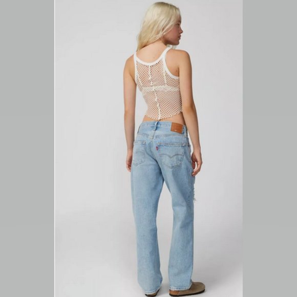 Levi's 501 Novel Tea 90's Jeans Distressed Patched 150th ANNIVERSARY 31x30 NWT - Picture 3 of 15